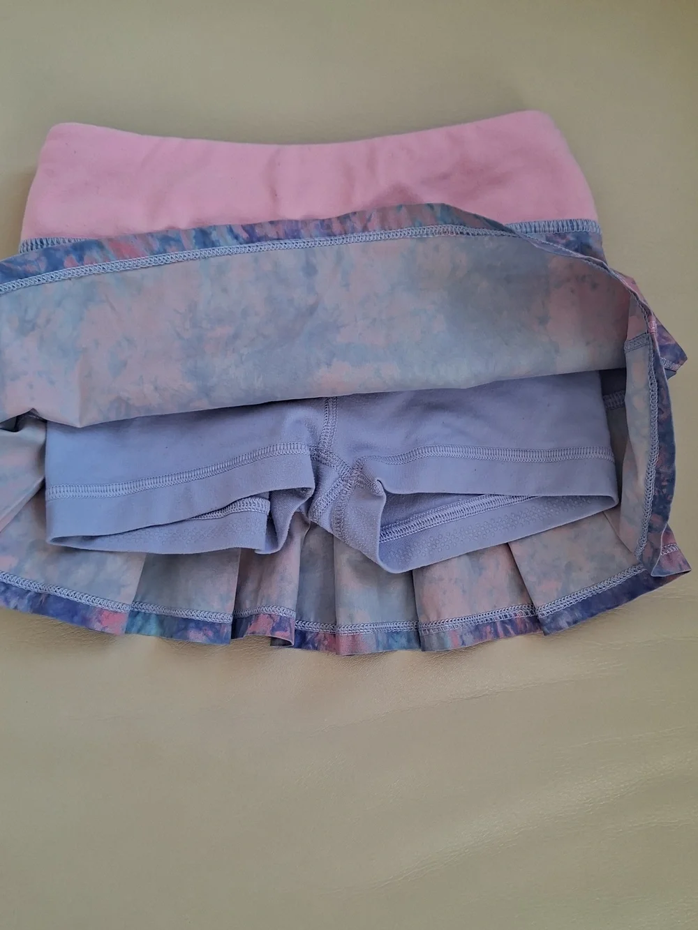 Ivivva Girl by Lululemon 🍋Set The Pace Skirt tie-dye pleated drawcord size 4 - Picture 6 of 8